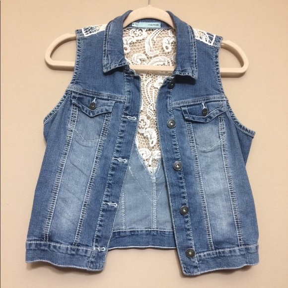 Maurices Jackets & Blazers - Maurice’s | Denim Jean Lace Crochet Vest